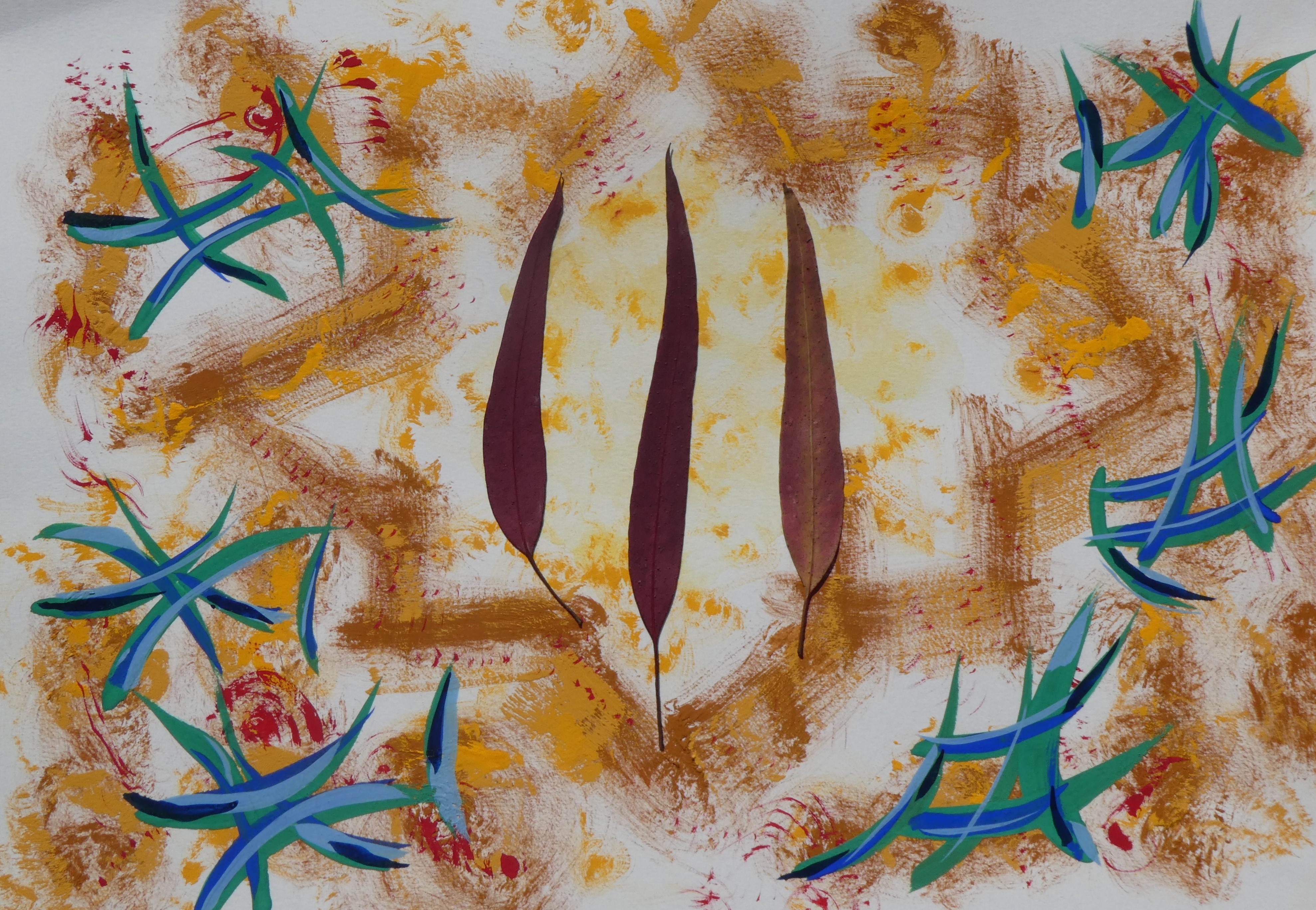 Eucalyptus leaves and painting I